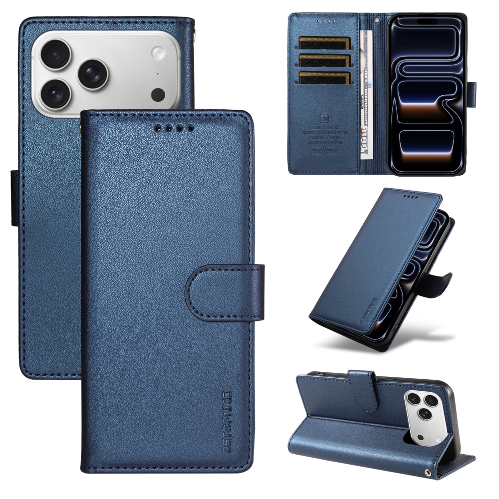 BTP könyvformájú tok iPhone 18 Pro Max/17 Pro Max-hoz – kék