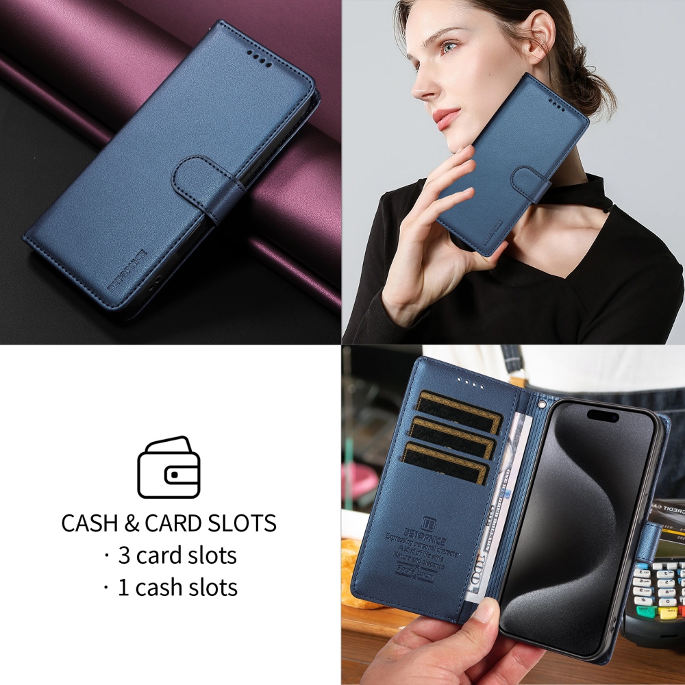 BTP könyvformájú tok iPhone 18 Pro Max/17 Pro Max-hoz – kék