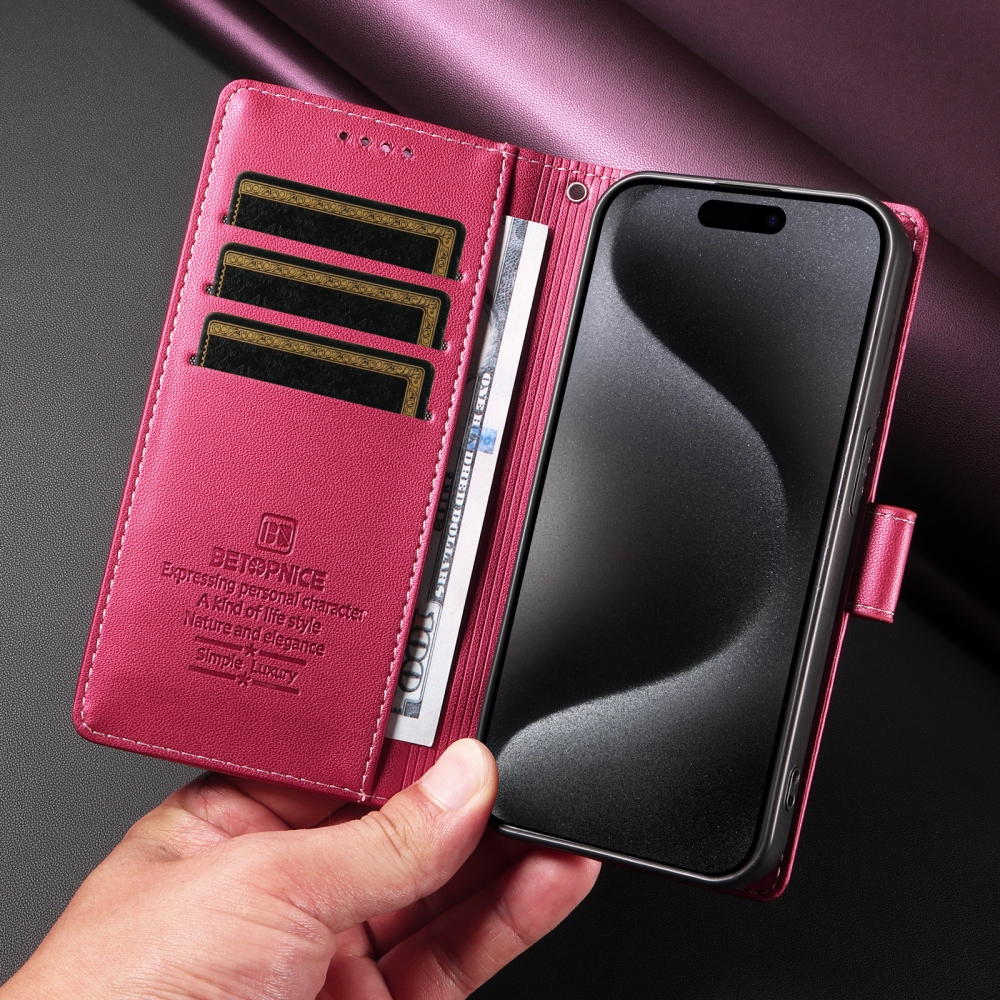 BTP könyvformájú tok iPhone 18 Pro Max/17 Pro Max készülékhez – rózsaszín