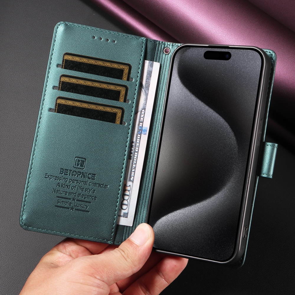 BTP könyvhátú tok a Vivo V70 Lite 5G-hez – zöld