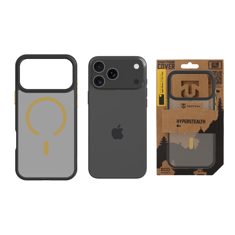 Taktikai MagForce Hyperstealth 2.0 borító az iPhone 17 Pro Max készülékhez Fekete/sárga