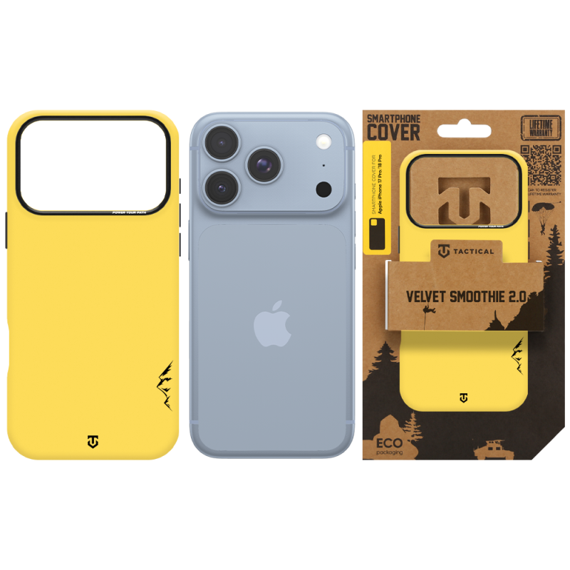 Tactical MagForce Velvet Smoothie 2.0 tok az Apple iPhone 18 Pro/17 Pro-hoz, banánszínű