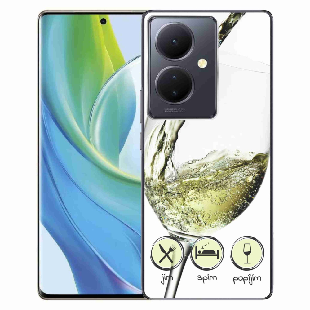 Gél tok mmCase a Vivo V29 Lite 5G-hez - borospohár fehér