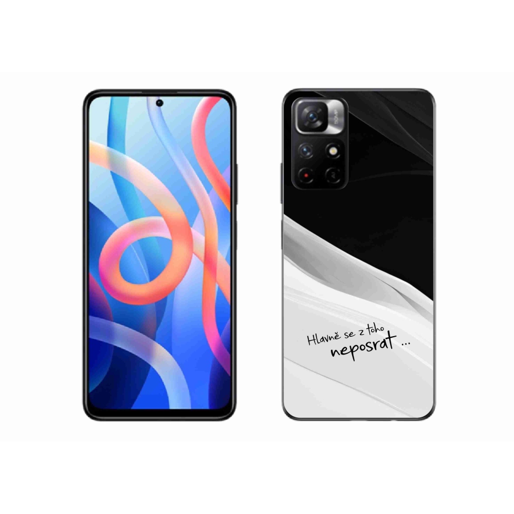 Gél borító mmCase a Xiaomi Redmi Note 11S 5G számára - vicces szöveg 13 fehér és fekete háttérrel