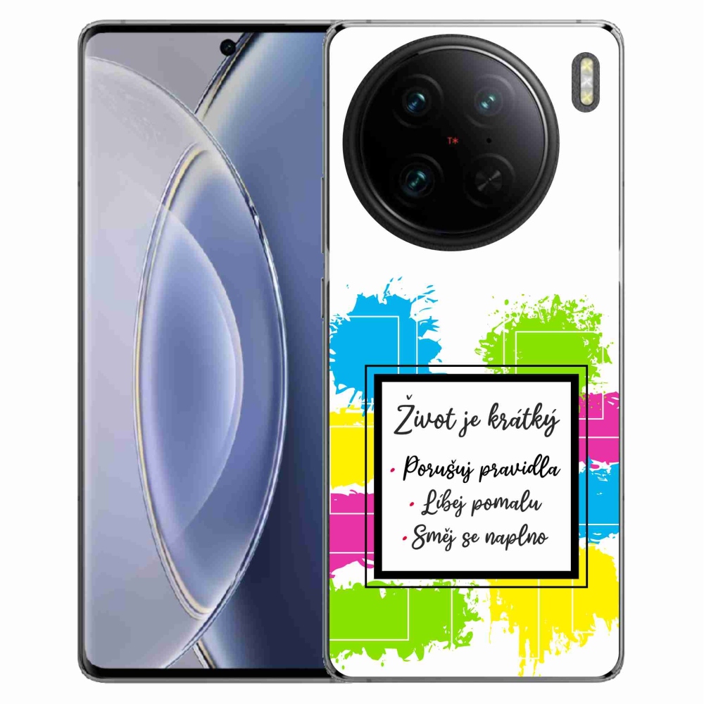 Gel Cover mmCase a Vivo X90 Pro készülékre - Idézet 5 fehér háttér