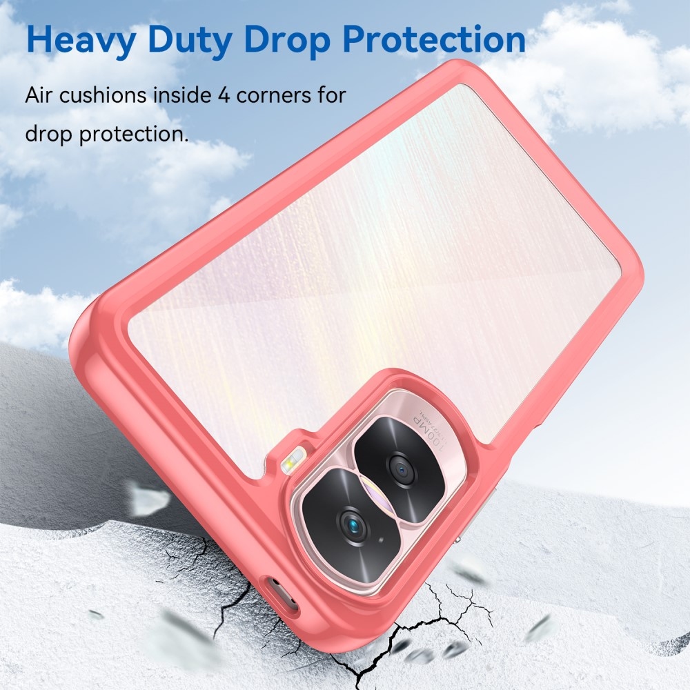 Gél tok fix hátlappal a Honor 90 Lite-hoz - piros