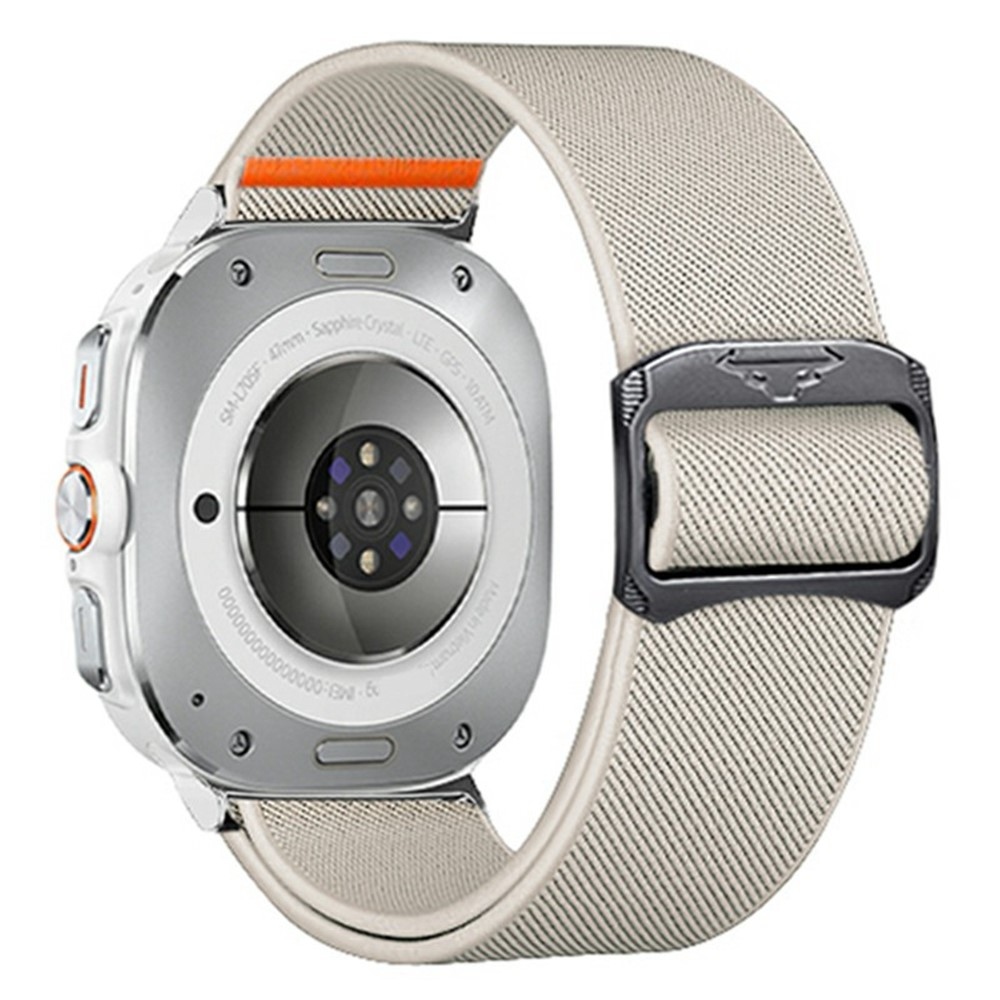 Bull nylon rugalmas szíj a Samsung Galaxy Watch Ultra (2025) 47 mm-es modellhez – bézs