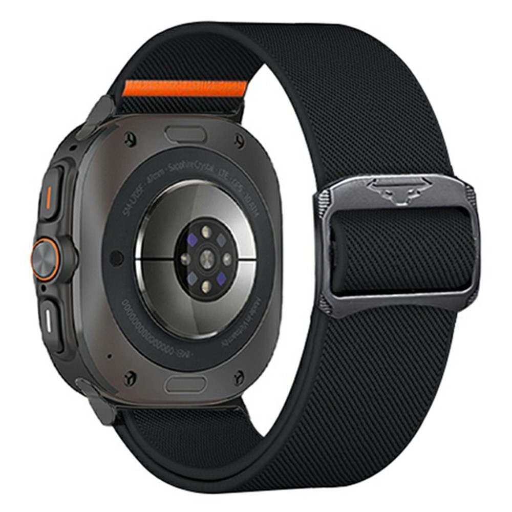 Bull nylon rugalmas szíj a Samsung Galaxy Watch Ultra (2025) 47 mm-es modellhez – fekete