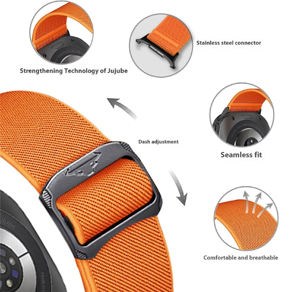 Bull nylon rugalmas szíj a Samsung Galaxy Watch Ultra (2025) 47 mm-es modellhez – narancssárga