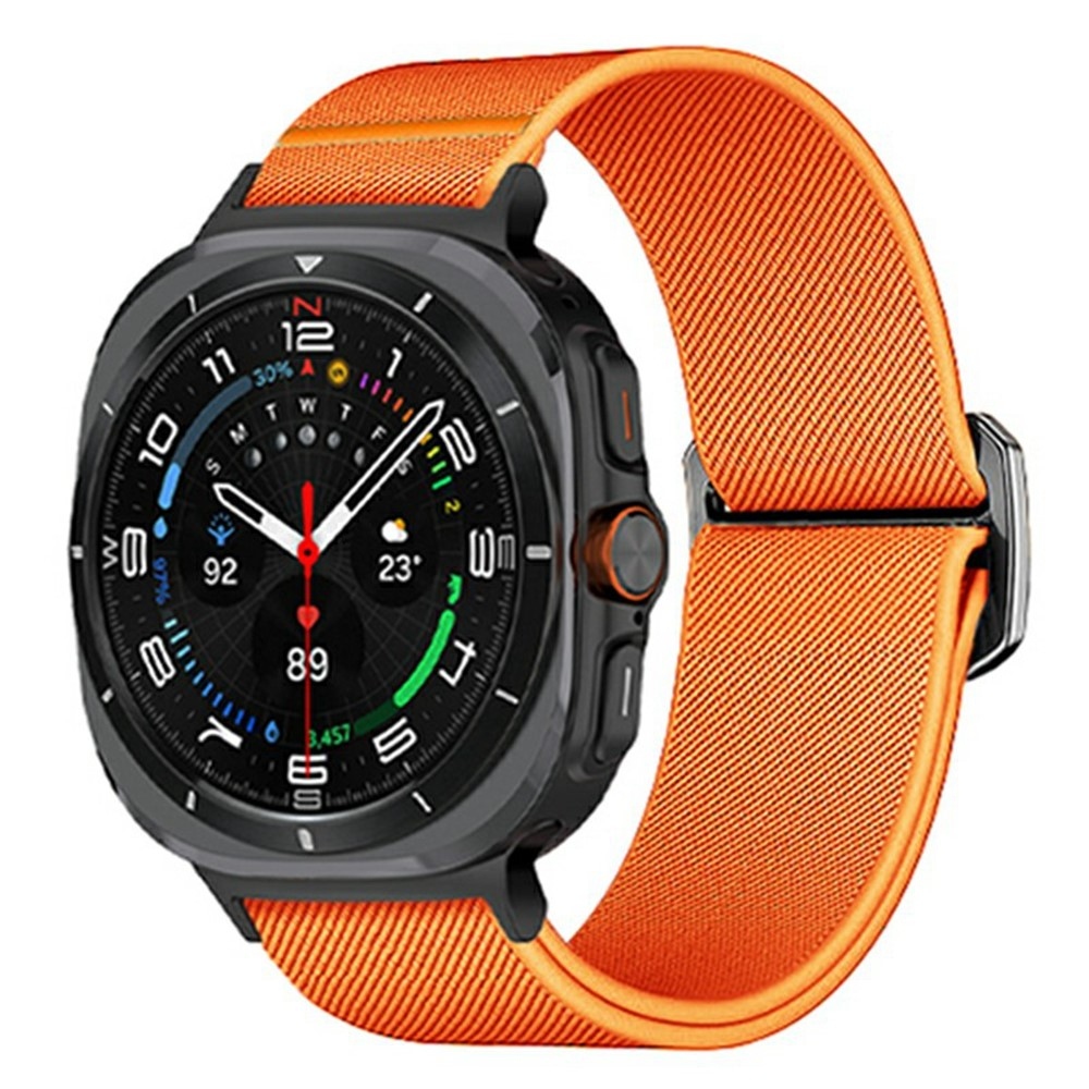 Bull nylon rugalmas szíj a Samsung Galaxy Watch Ultra (2025) 47 mm-es modellhez – narancssárga