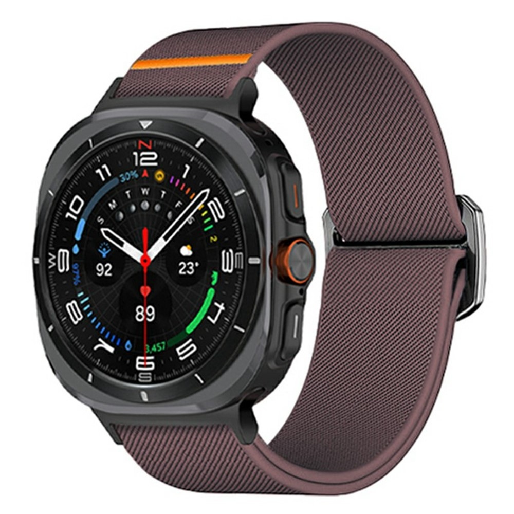 Bull nylon rugalmas szíj a Samsung Galaxy Watch Ultra (2025) 47 mm-es modellhez – bordó