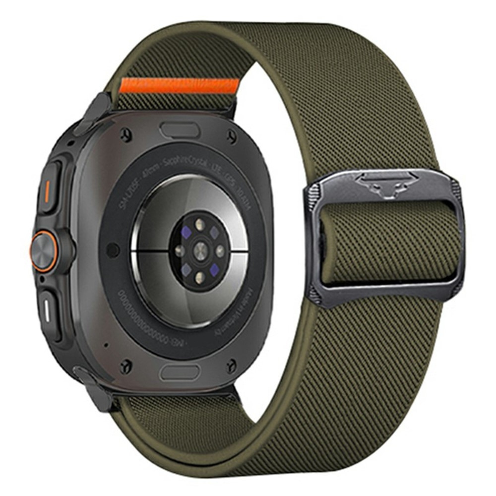 Bull nylon rugalmas szíj a Samsung Galaxy Watch Ultra (2025) 47 mm-es modellhez – zöld