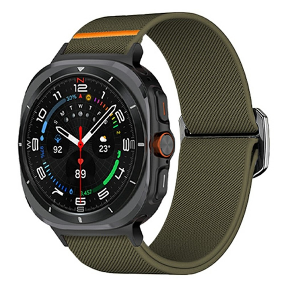 Bull nylon rugalmas szíj a Samsung Galaxy Watch Ultra (2025) 47 mm-es modellhez – zöld