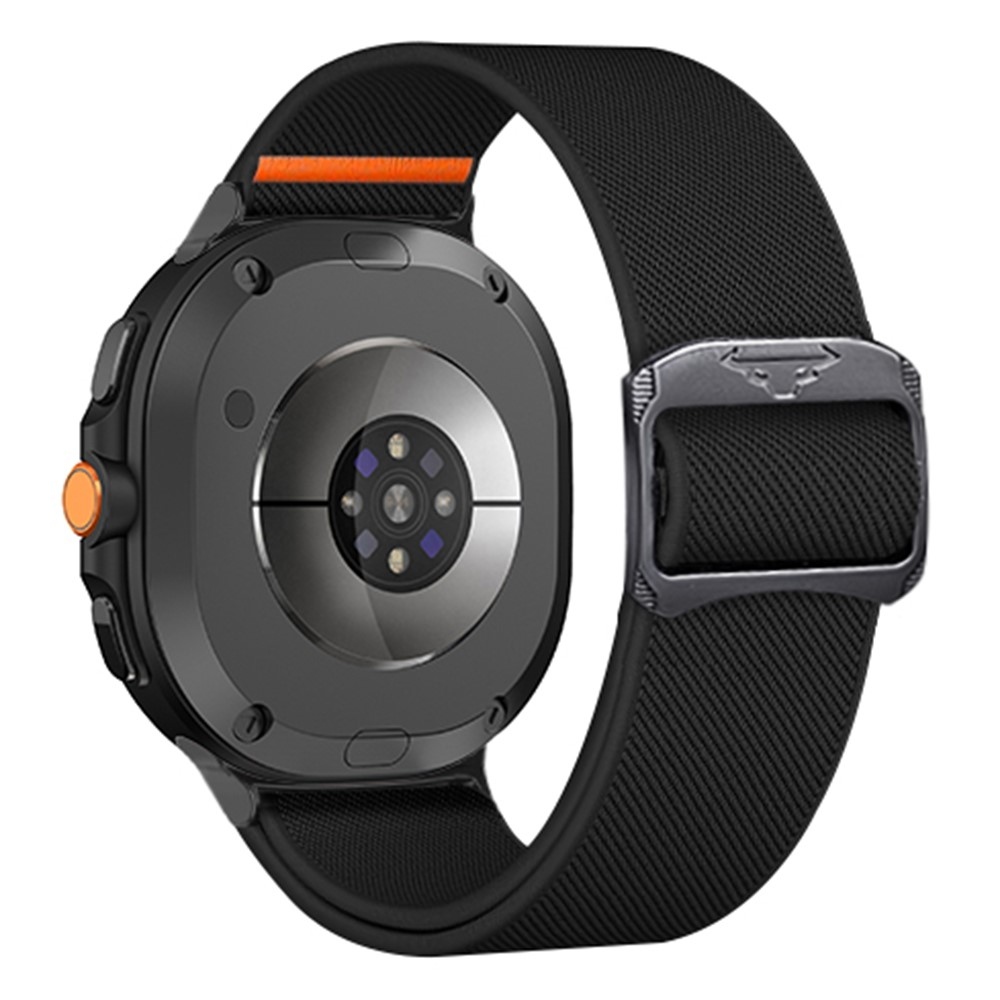 Bull nylon rugalmas szíj a Samsung Galaxy Watch8 Classic 46 mm-es/Watch8 44 mm-es/40 mm-es modellekhez – fekete