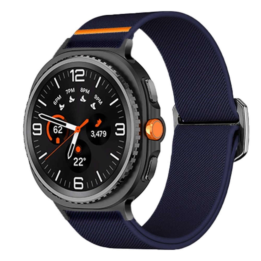 Bull nylon rugalmas szíj a Samsung Galaxy Watch8 Classic 46 mm-es/Watch8 44 mm-es/40 mm-es modellekhez – sötétkék