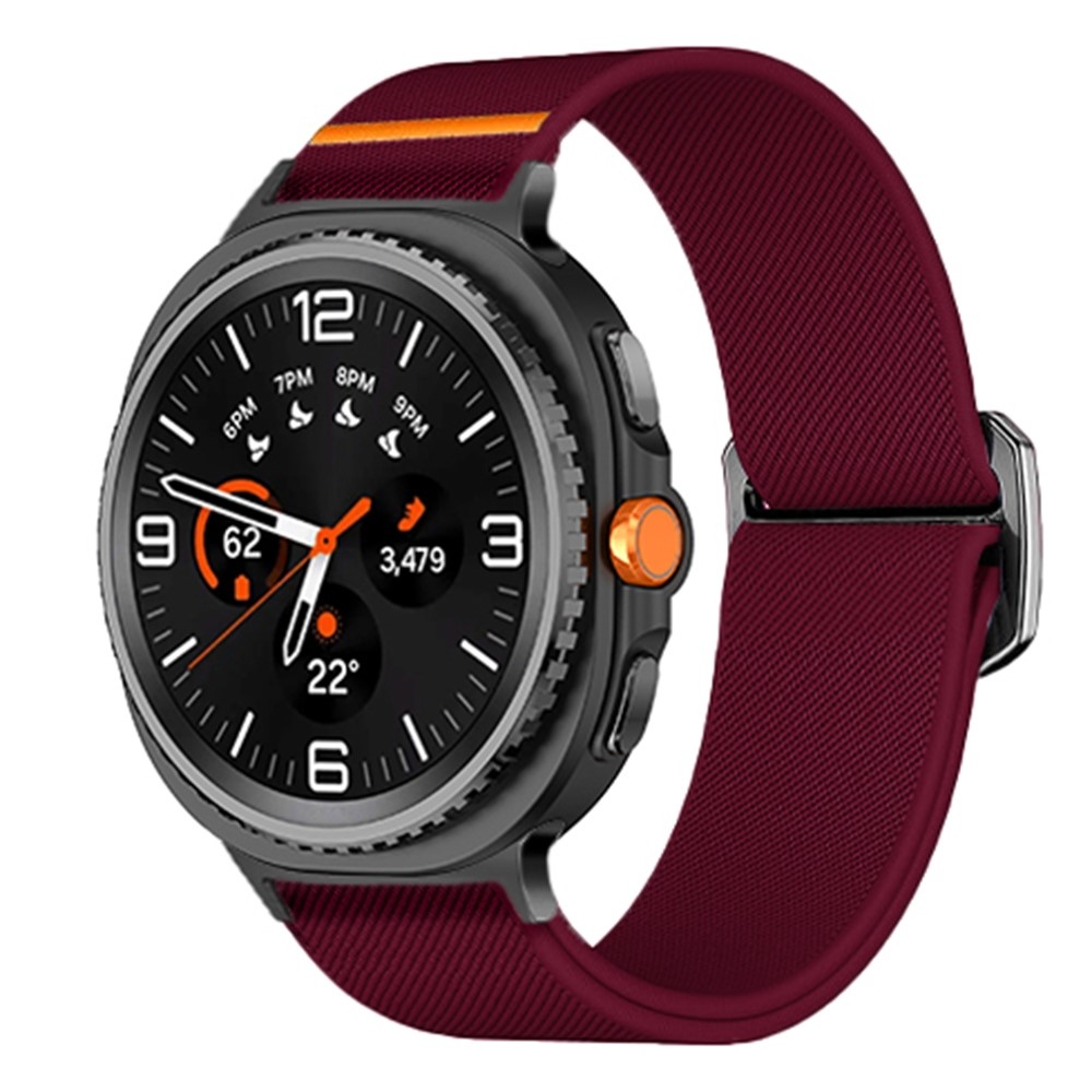 Bull nylon rugalmas szíj a Samsung Galaxy Watch8 Classic 46 mm-es/Watch8 44 mm-es/40 mm-es modellekhez – bordó