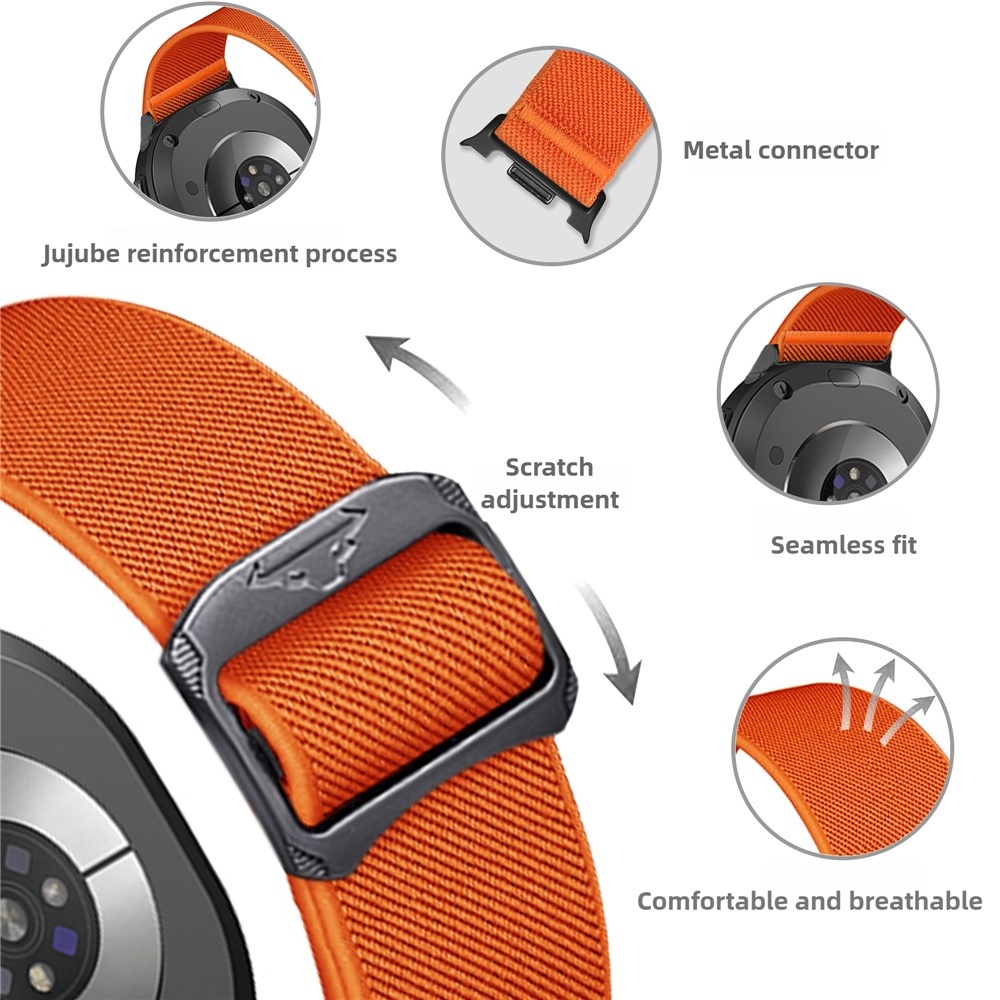 Bull nylon rugalmas szíj a Samsung Galaxy Watch8 Classic 46 mm-es/Watch8 44 mm-es/40 mm-es modellekhez – zöld