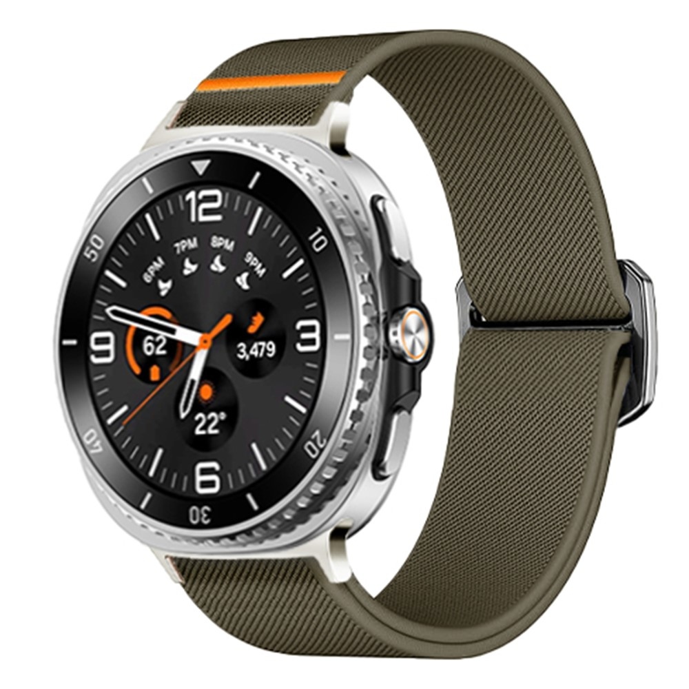 Bull nylon rugalmas szíj a Samsung Galaxy Watch8 Classic 46 mm-es/Watch8 44 mm-es/40 mm-es modellekhez – zöld