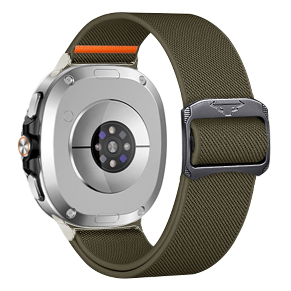 Bull nylon rugalmas szíj a Samsung Galaxy Watch8 Classic 46 mm-es/Watch8 44 mm-es/40 mm-es modellekhez – zöld