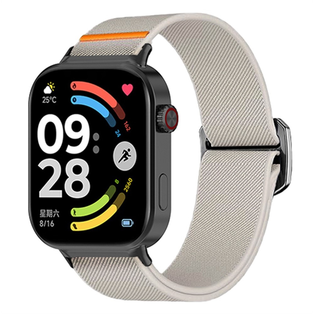 Bull nylon rugalmas karkötő a Xiaomi Smart Band 10 Pro/9 Pro/8 Pro/Redmi Watch 6/5/4 modellekhez – bézs