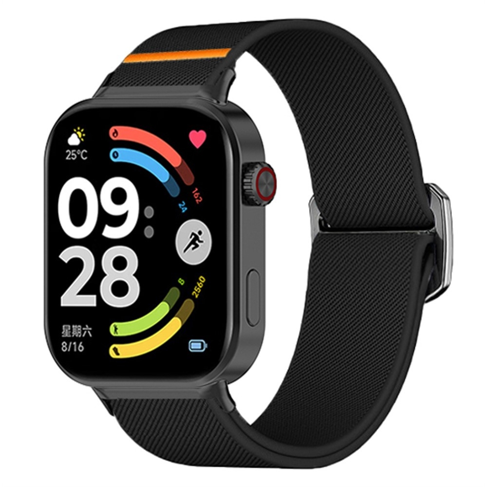 Bull nylon rugalmas karkötő a Xiaomi Smart Band 10 Pro/9 Pro/8 Pro/Redmi Watch 6/5/4 modellekhez – fekete