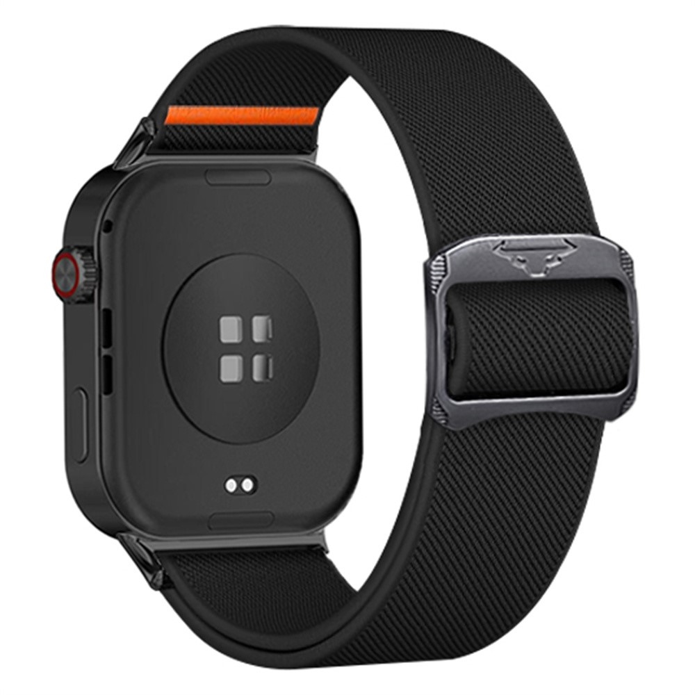 Bull nylon rugalmas karkötő a Xiaomi Smart Band 10 Pro/9 Pro/8 Pro/Redmi Watch 6/5/4 modellekhez – fekete