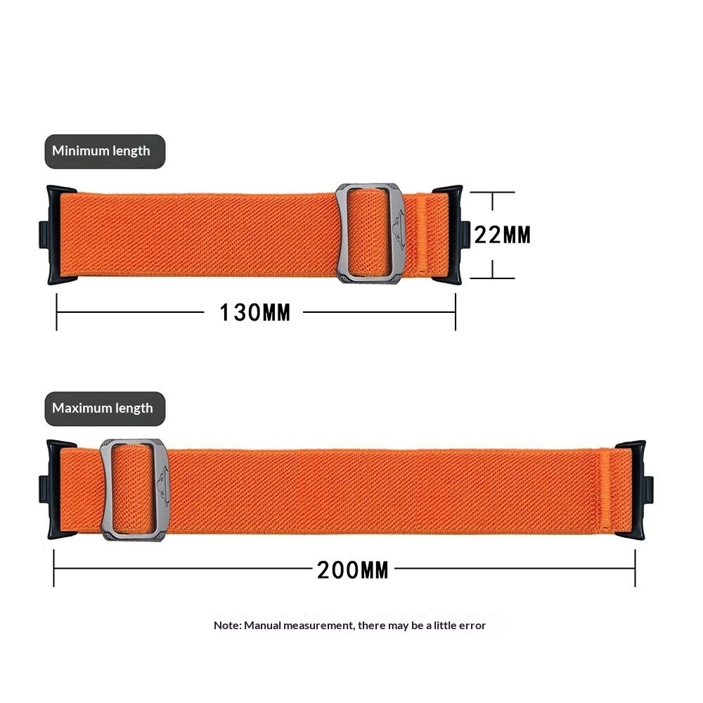 Bull nylon rugalmas karkötő a Xiaomi Smart Band 10 Pro/9 Pro/8 Pro/Redmi Watch 6/5/4 modellekhez – narancssárga
