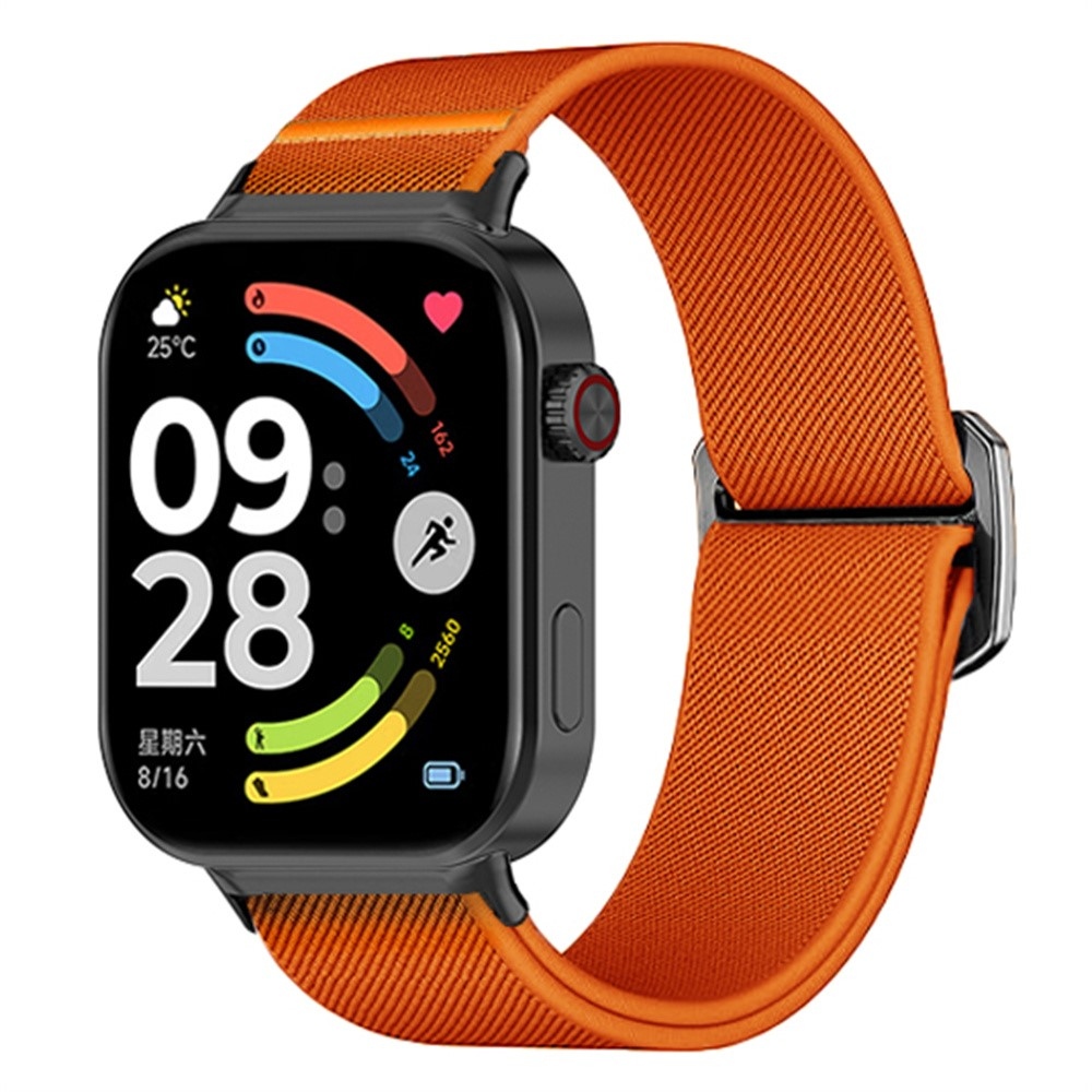 Bull nylon rugalmas karkötő a Xiaomi Smart Band 10 Pro/9 Pro/8 Pro/Redmi Watch 6/5/4 modellekhez – narancssárga