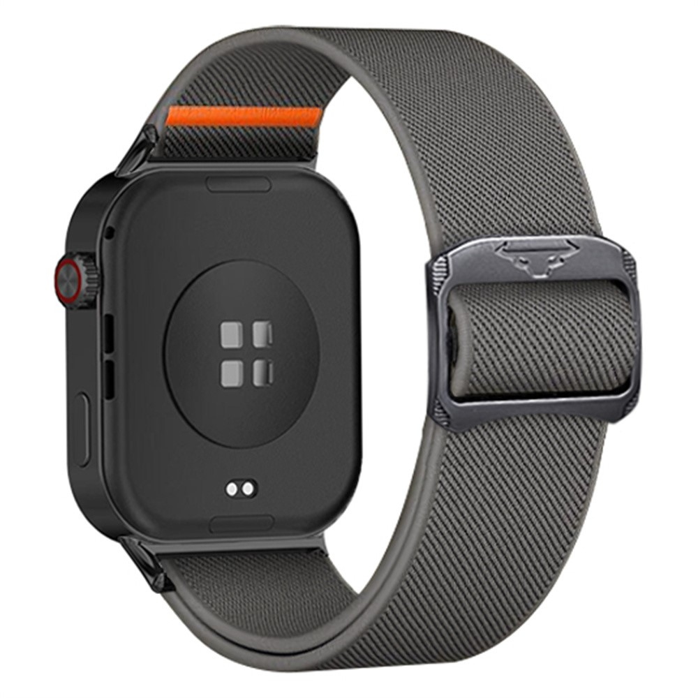 Bull nylon rugalmas karkötő a Xiaomi Smart Band 10 Pro/9 Pro/8 Pro/Redmi Watch 6/5/4 modellekhez – szürke