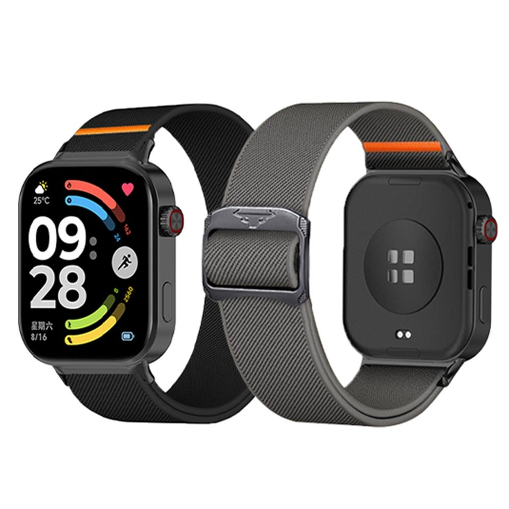 Bull nylon rugalmas karkötő a Xiaomi Smart Band 10 Pro/9 Pro/8 Pro/Redmi Watch 6/5/4 modellekhez – szürke