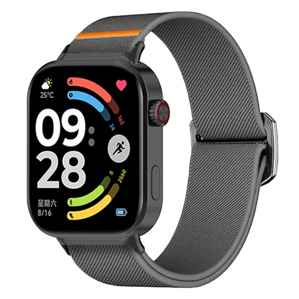 Bull nylon rugalmas karkötő a Xiaomi Smart Band 10 Pro/9 Pro/8 Pro/Redmi Watch 6/5/4 modellekhez – szürke