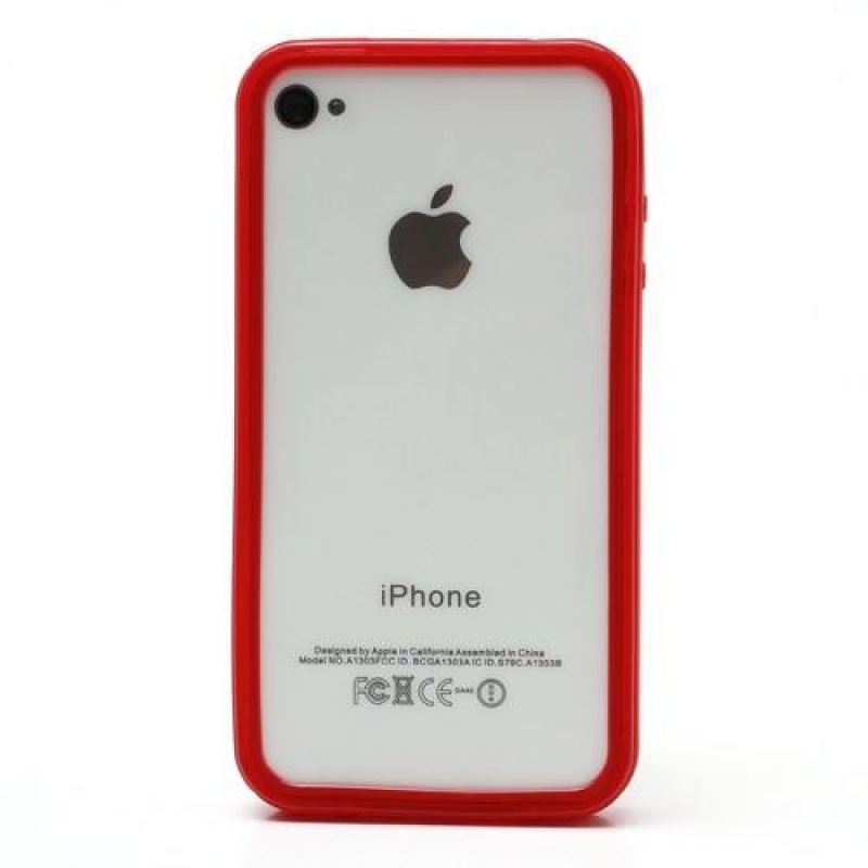Zselés keret iPhone 4 és iPhone 4s modellekhez - piros színben