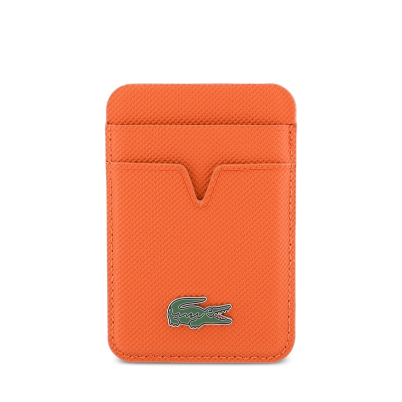 Lacoste PU Iconic Petit Pique MagSafe pénztárca narancssárga