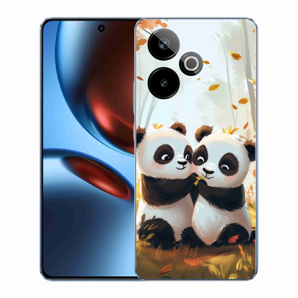 Rugalmas zselés tok mmCase képpel a Realme GT 7 5G/GT 7T 5G számára - pandák