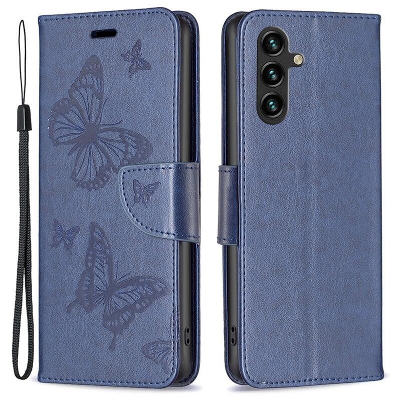 Pillangó könyv tok a Samsung Galaxy A14 4G/5G készülékhez - sötétkék