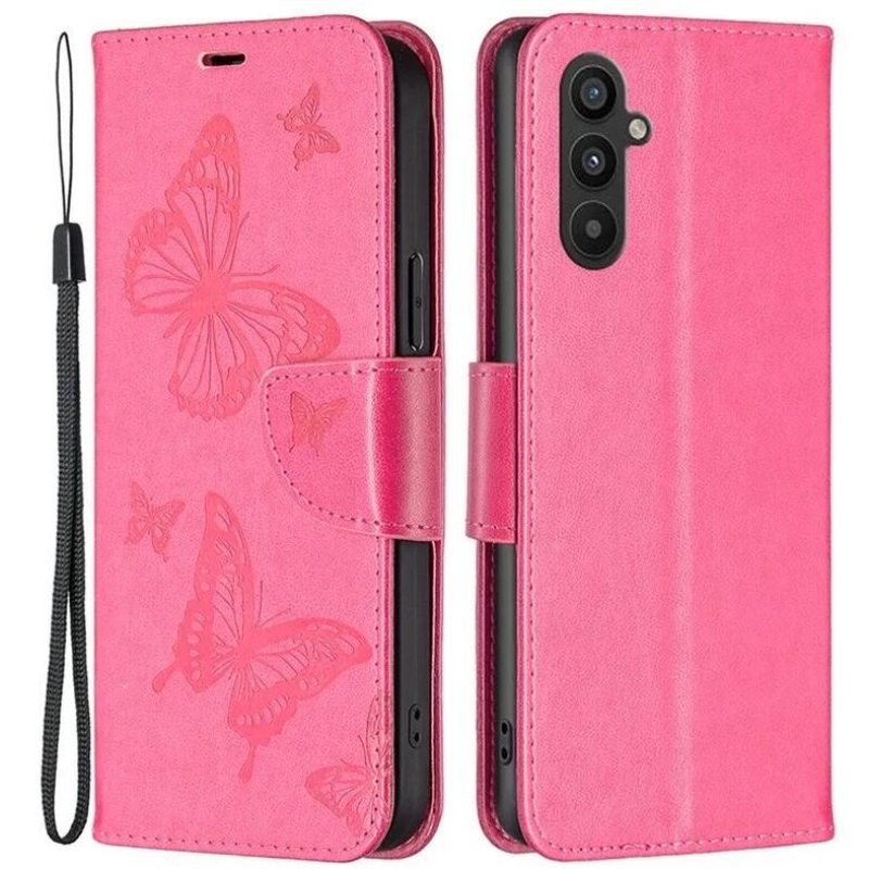 Pillangó könyv tok Samsung Galaxy A34 5G - rózsaszínű