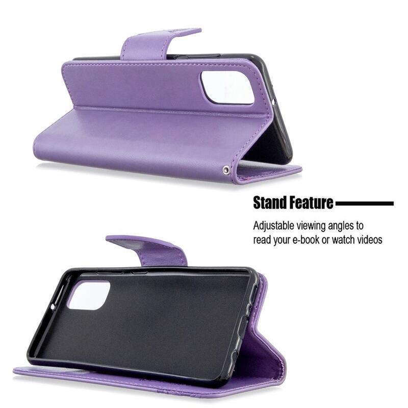 Pillangó könyv tok Samsung Galaxy A41 készülékhez - lila