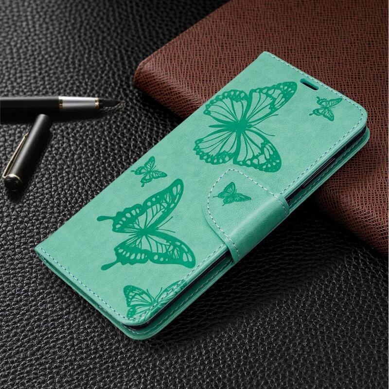 Pillangó könyvtáska Samsung Galaxy A41 készülékhez - teal színű