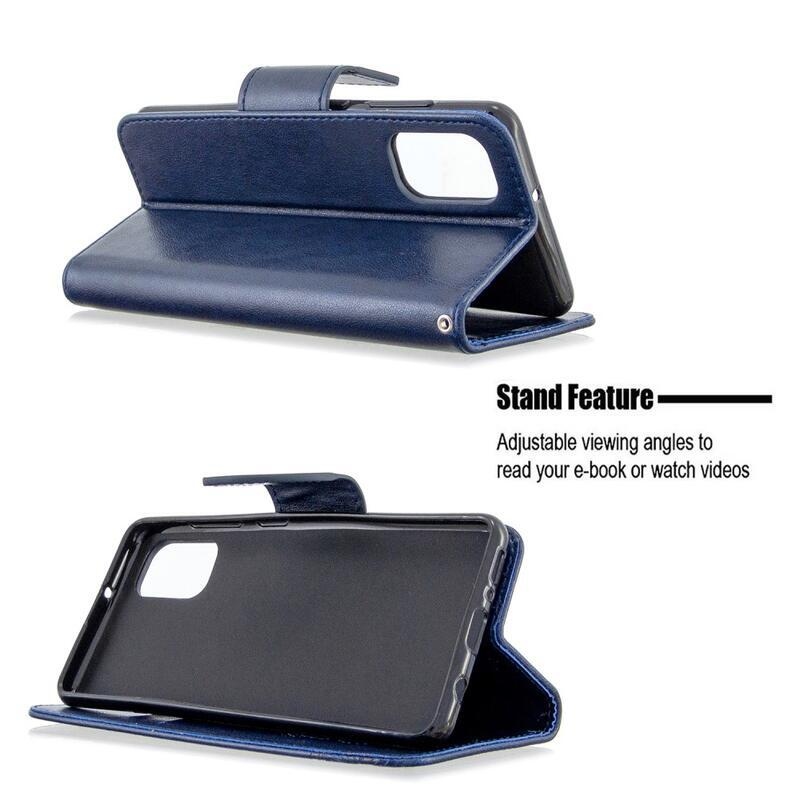 Pillangó könyv tok Samsung Galaxy A41-hez - sötétkék