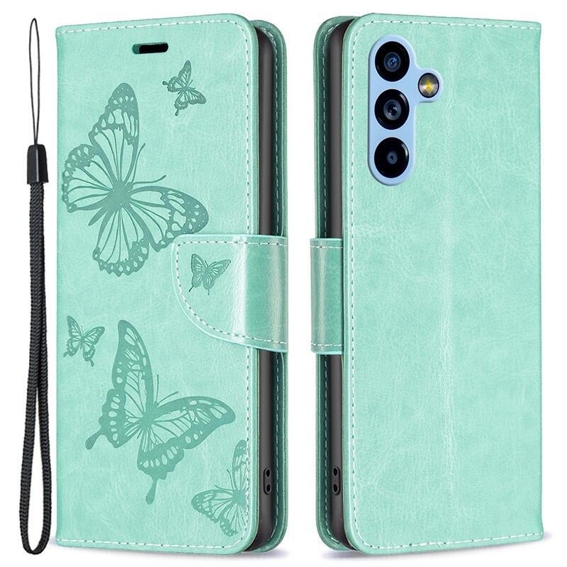 Pillangó könyvtáska Samsung Galaxy A54 5G - teal színű