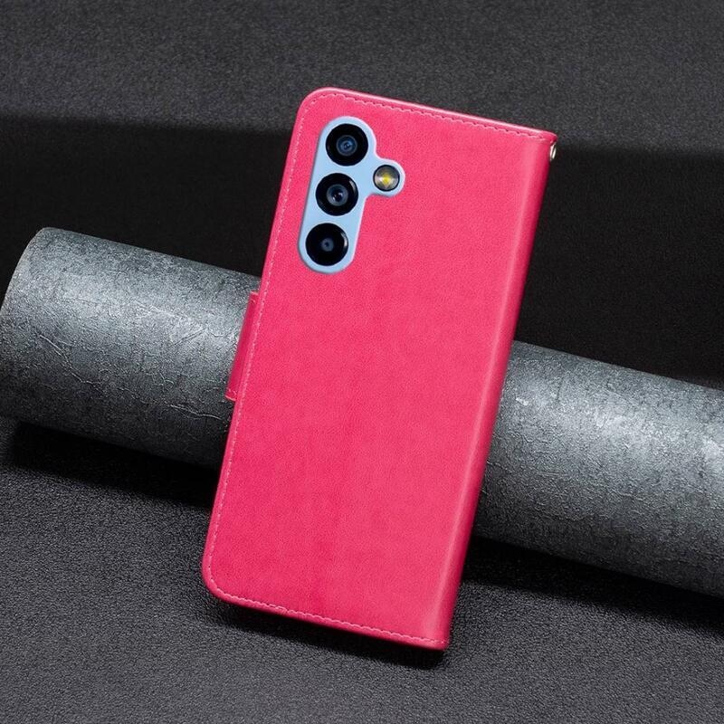 Pillangó könyv tok Samsung Galaxy A54 5G-hez - rózsaszínű