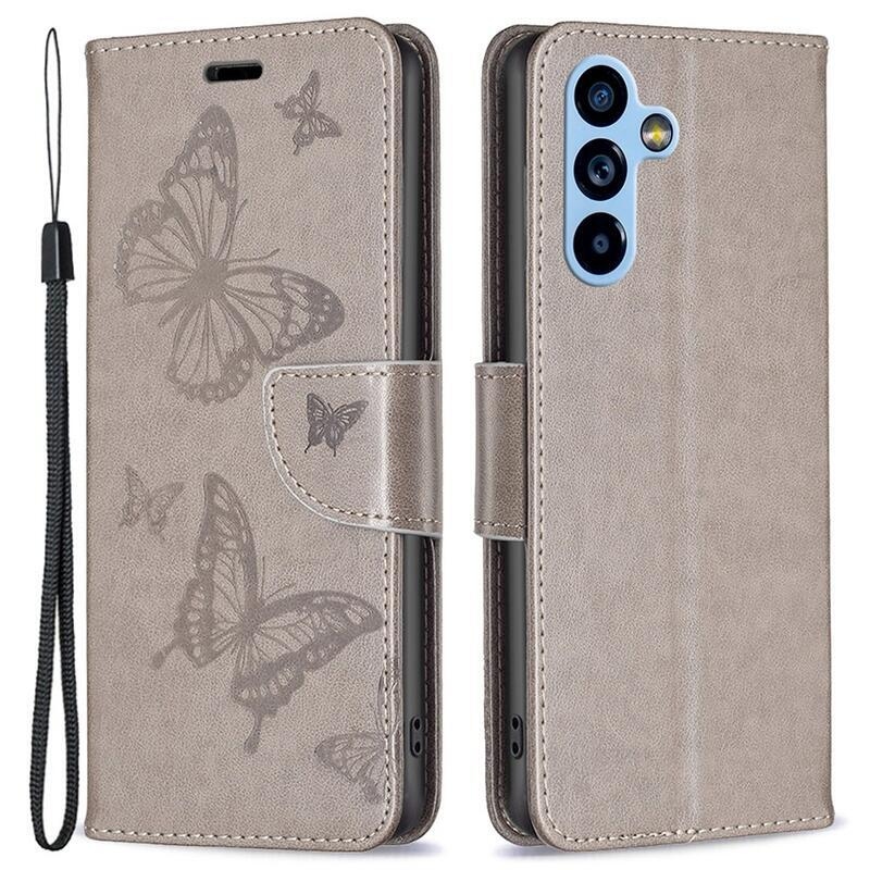 Pillangó könyvtáska Samsung Galaxy A54 5G - szürke