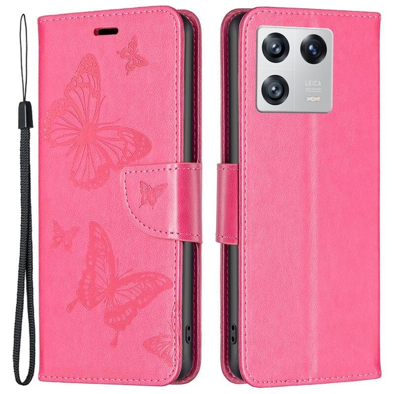 Pillangó könyv tok Xiaomi 13 - rózsa