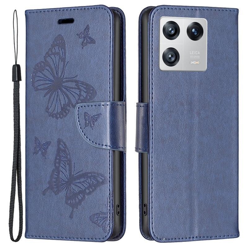Pillangó könyv tok Xiaomi 13-hoz - sötétkék
