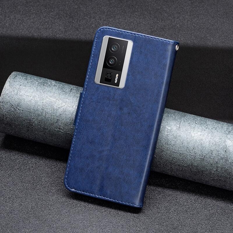 Pillangó könyv tok a Xiaomi Poco F5 Pro-hoz - sötétkék