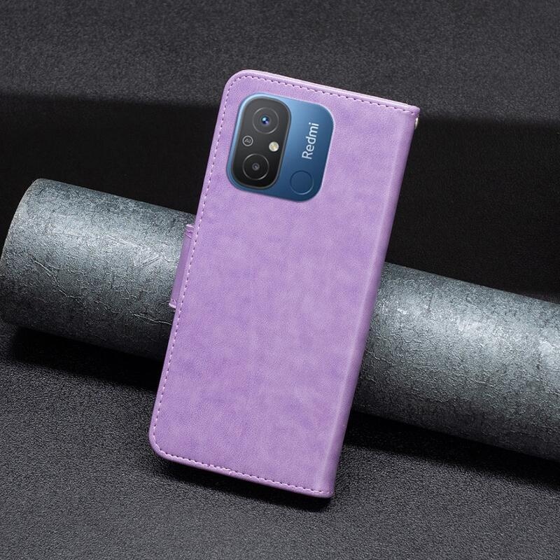 Pillangó könyv tok Xiaomi Redmi 12C-hez - lila
