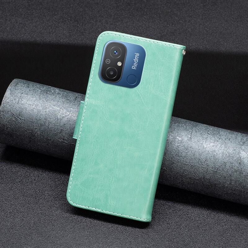 Pillangó könyv tok a Xiaomi Redmi 12C-hez - teal színű