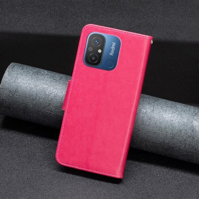 Pillangó könyv tok a Xiaomi Redmi 12C-hez - rózsaszínű