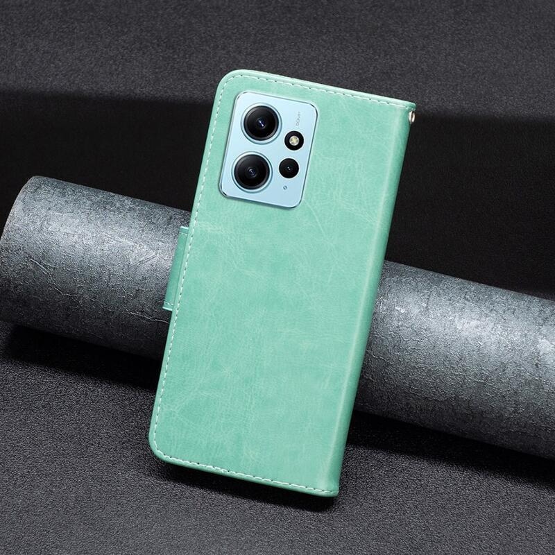 Pillangó könyv tok a Xiaomi Redmi Note 12 4G-hez - teáskék színű