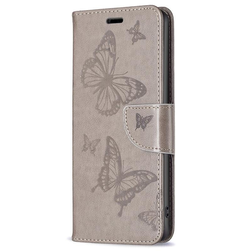 Pillangó könyv tok a Xiaomi Redmi Note 12 4G-hez - szürke